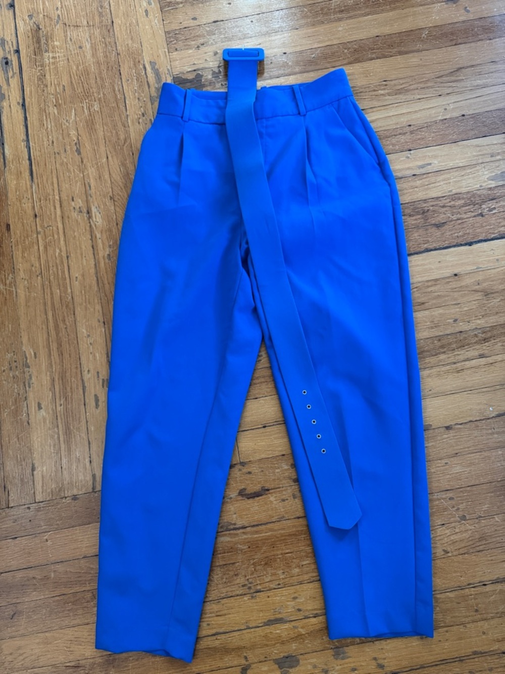 Zara PANTS WITH FABRIC-COVERED BELT - Picture 2 of 3